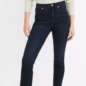 Madewell Stovepipe Dark Wash Straight Leg Jeans